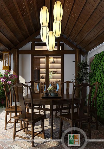 Trang trí nội thất biệt thự phong cách gỗ việt - biệt thự ciputra