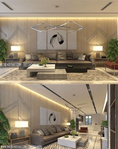 Trang trí phòng khách biệt thự với mẫu sofa da hiện đại