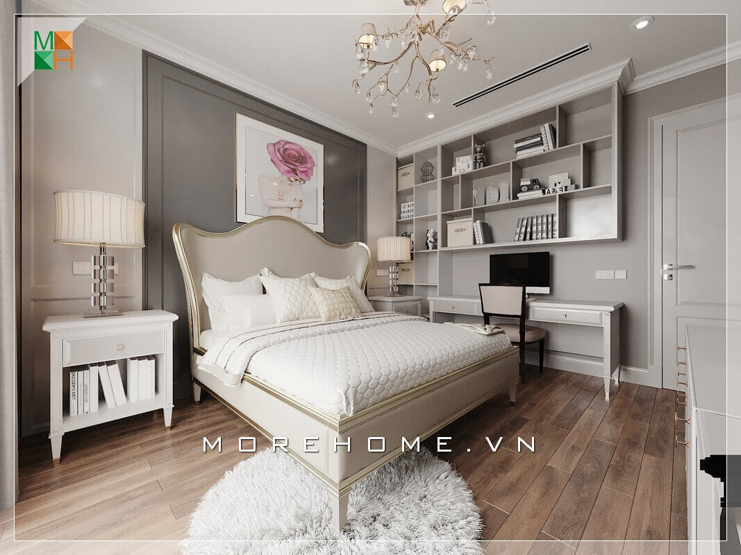 Giường ngủ chung cư tân cổ điển Giường ngủ chung cư tân cổ điển