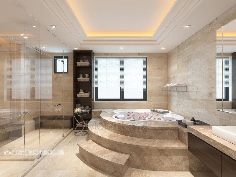 Kính cường lực là vật liệu chủ yếu cho phòng tắm và cải thiện được diện tích cho phòng tắm hơn